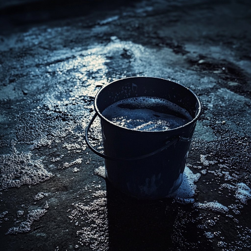 A bucket of soapy water | Source: Midjourney