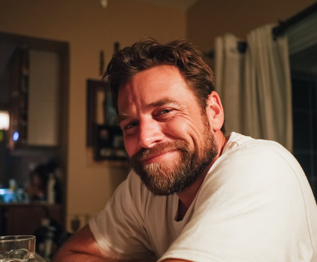 A smug man sitting at a table | Source: Midjourney