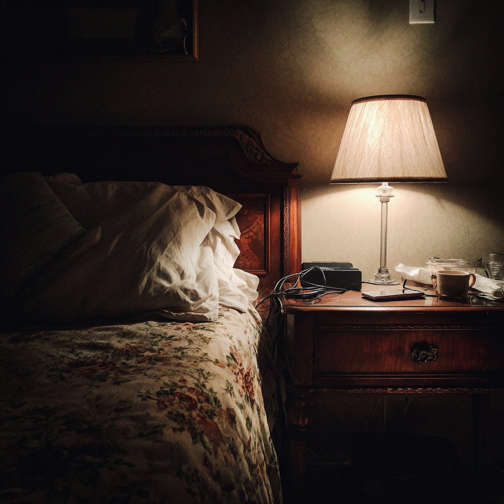 A cellphone on a nightstand | Source: Midjourney