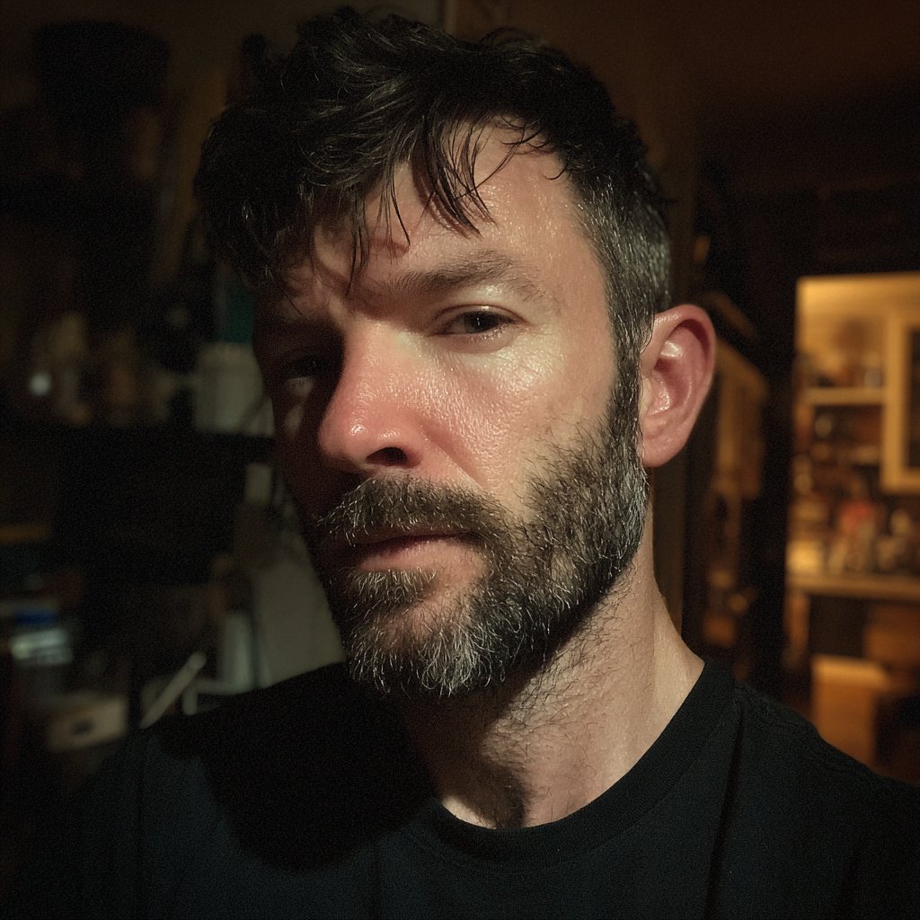 A man wearing a black t-shirt | Source: Midjourney