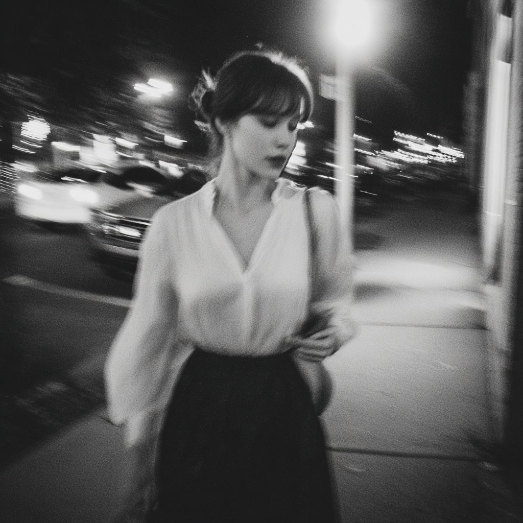 A woman walking on a sidewalk | Source: Midjourney