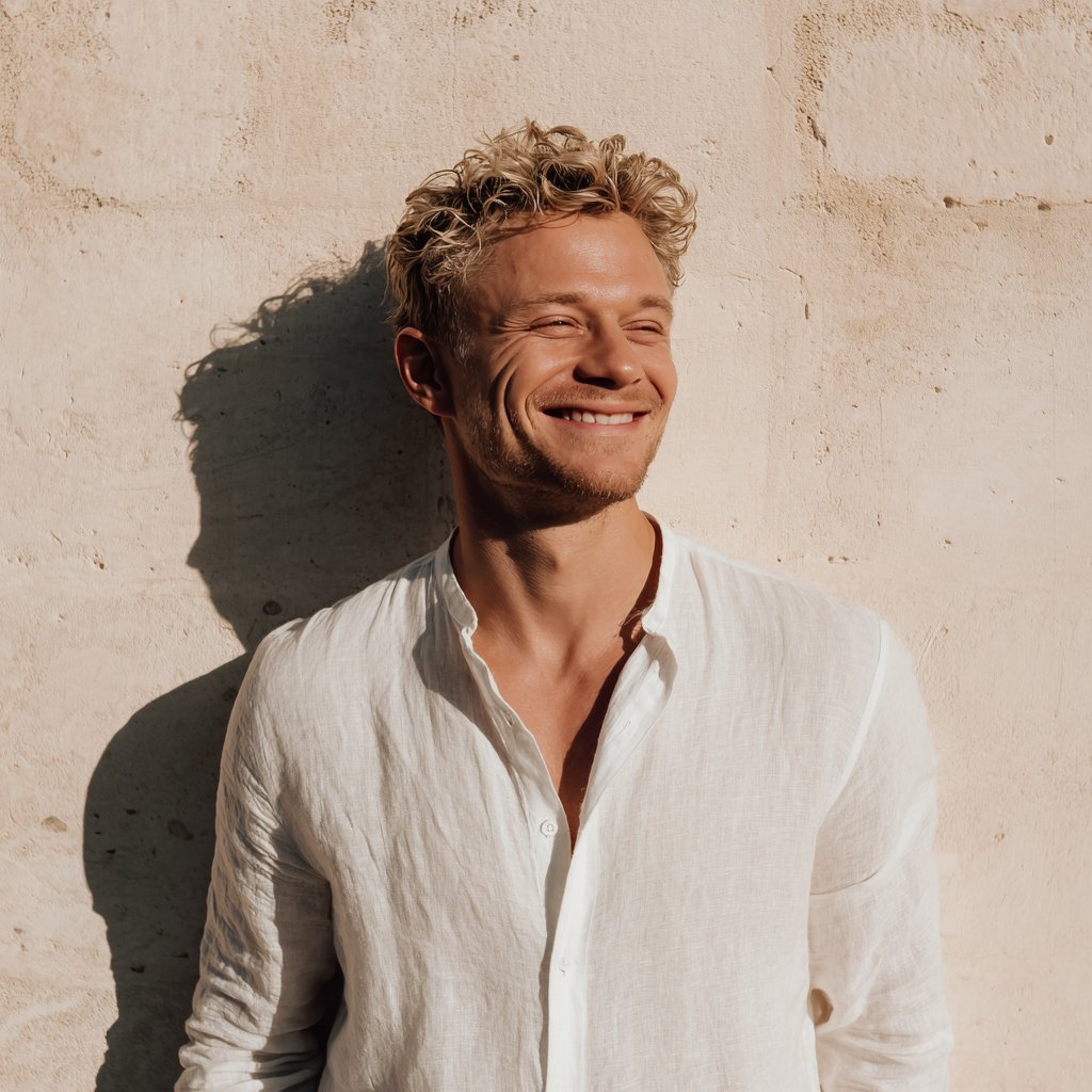 A smiling man standing outside | Source: Midjourney