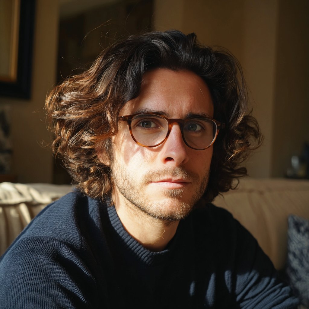 A man sitting on a couch | Source: Midjourney