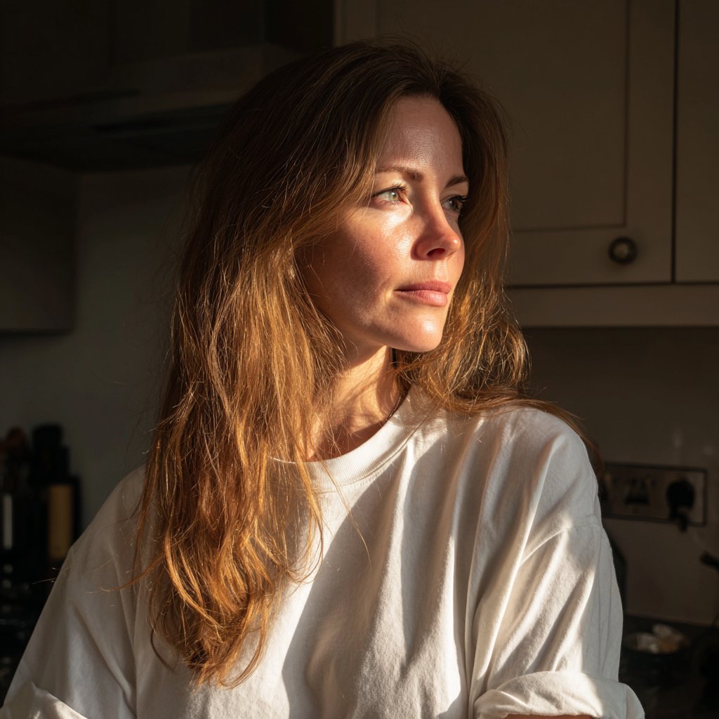 A woman standing in a kitchen | Source: Midjourney