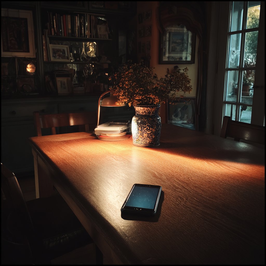 A cellphone on a table | Source: Midjourney