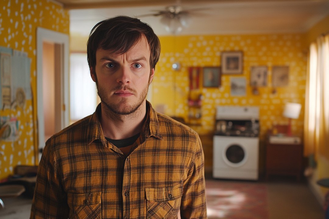 A man standing in his living room | Source: Midjourney