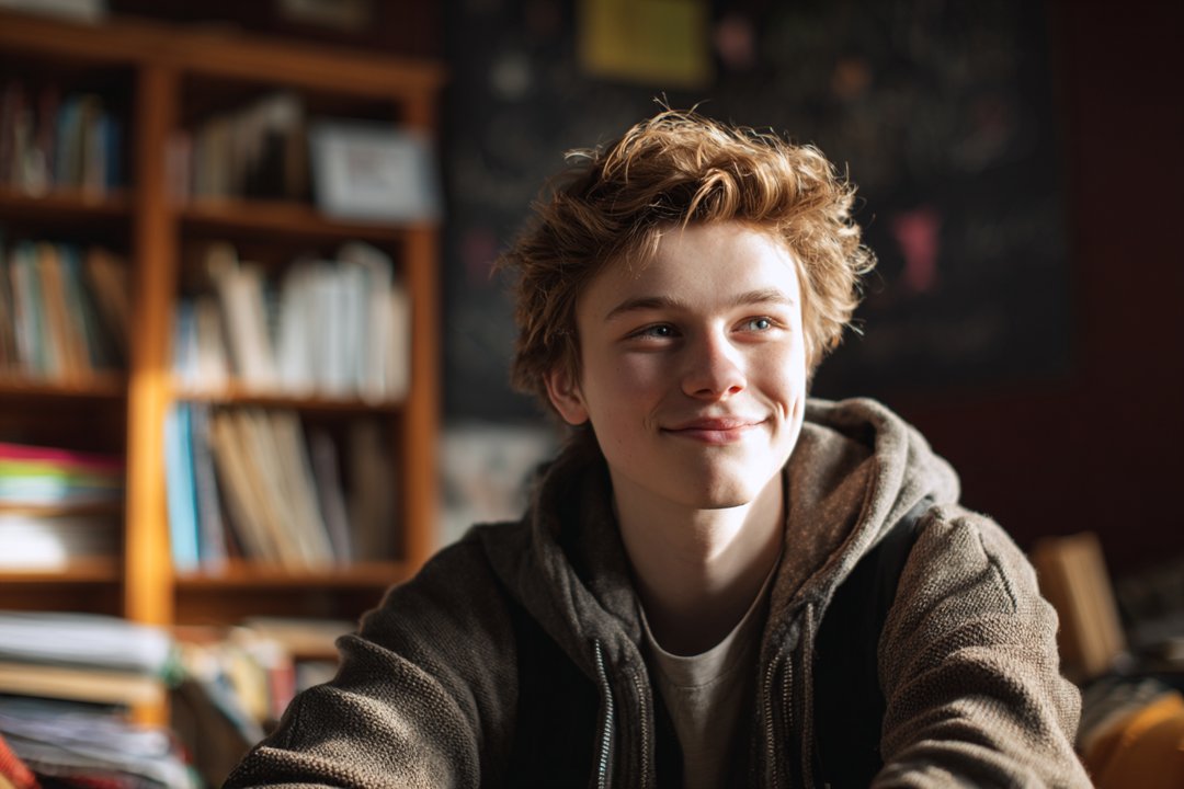 A boy smiling | Source: Midjourney