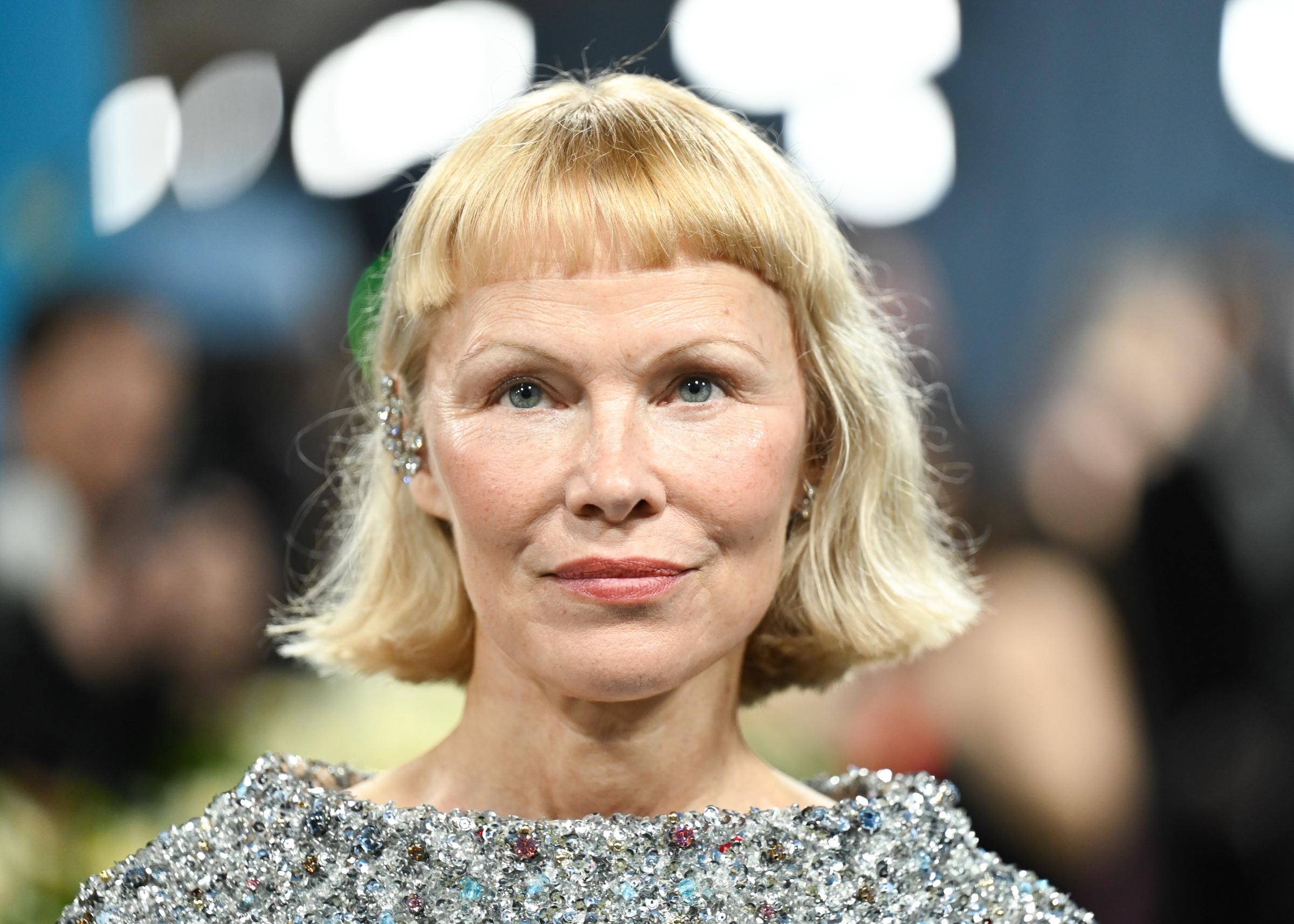 Pamela Anderson attends the Met Gala Celebrating