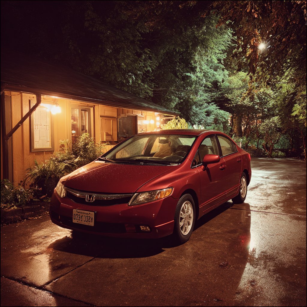 A car parked in a driveway | Source: Midjourney