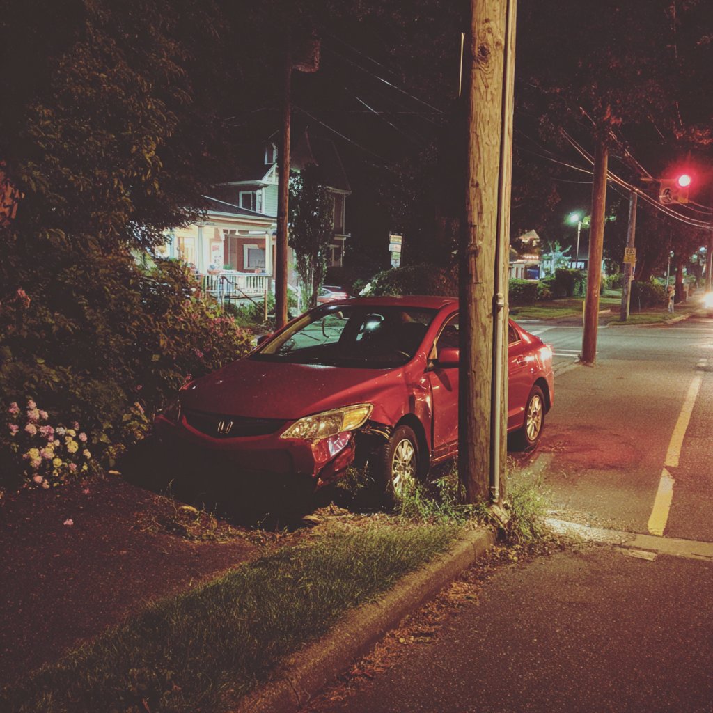 A crashed red car | Source: Midjourney