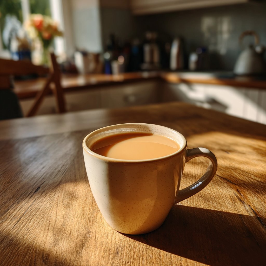 A cup of tea on a table | Source: Midjourney
