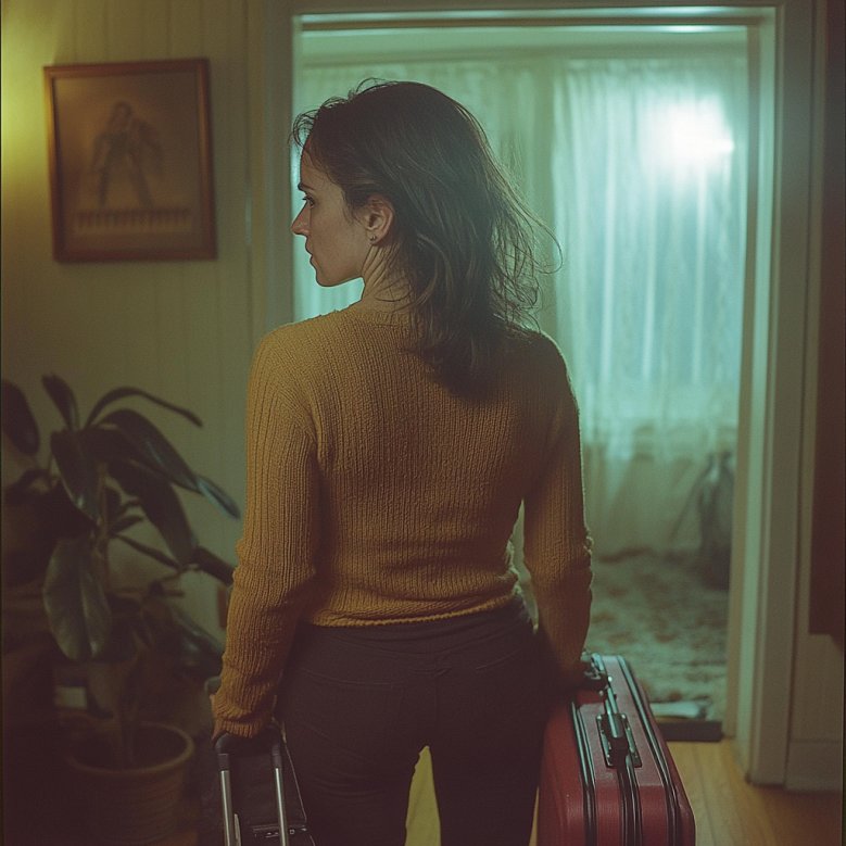 A woman leaving with luggage | Source: Midjourney