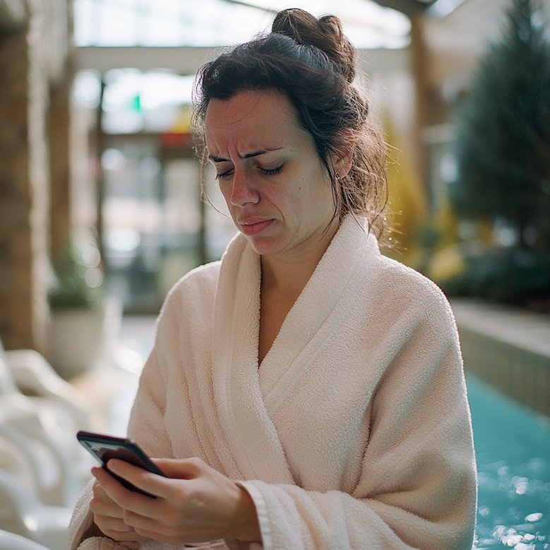 A woman using her phone | Source: Midjourney