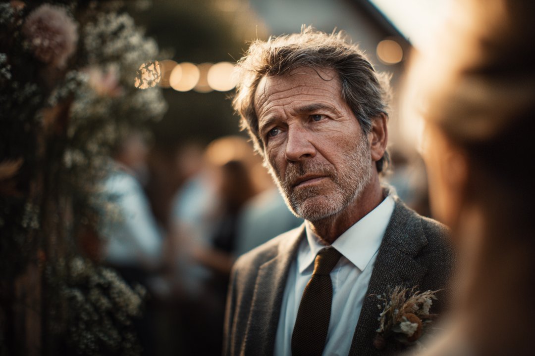 An older man talking to a woman | Source: Midjourney