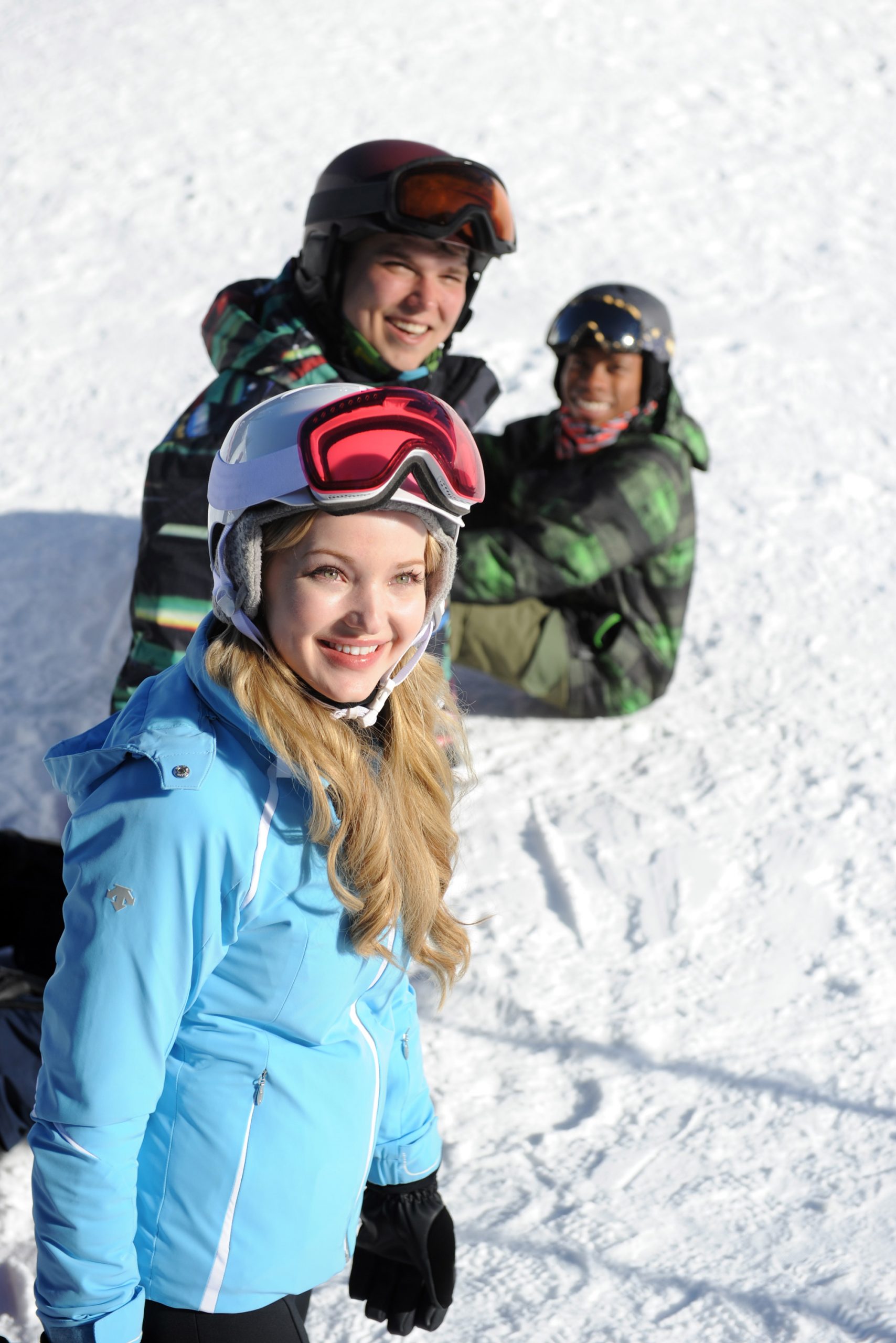 Dove Cameron on the set of