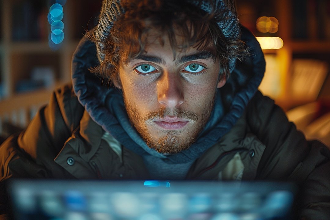 Man sitting in front of his laptop | Source: Midjourney