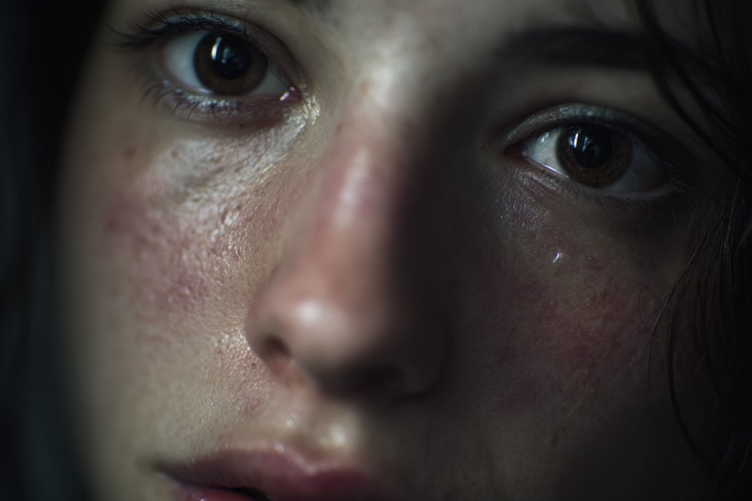A close-up shot of a woman's face | Source: Midjourney