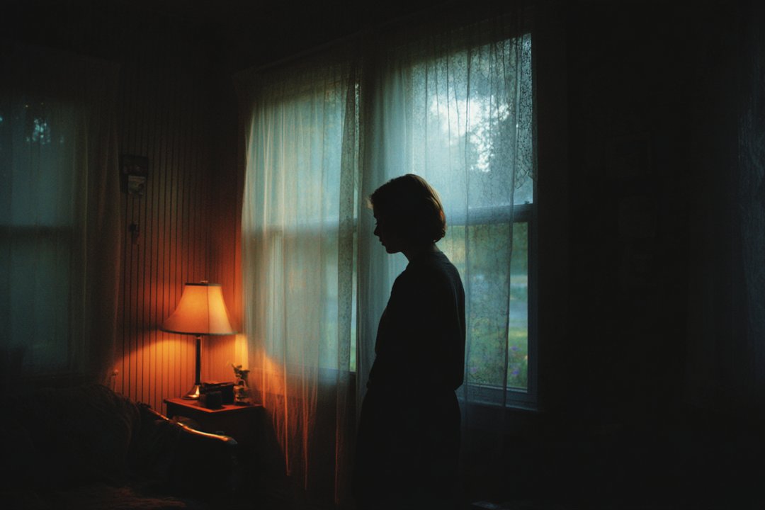 A woman standing in a room | Source: Midjourney