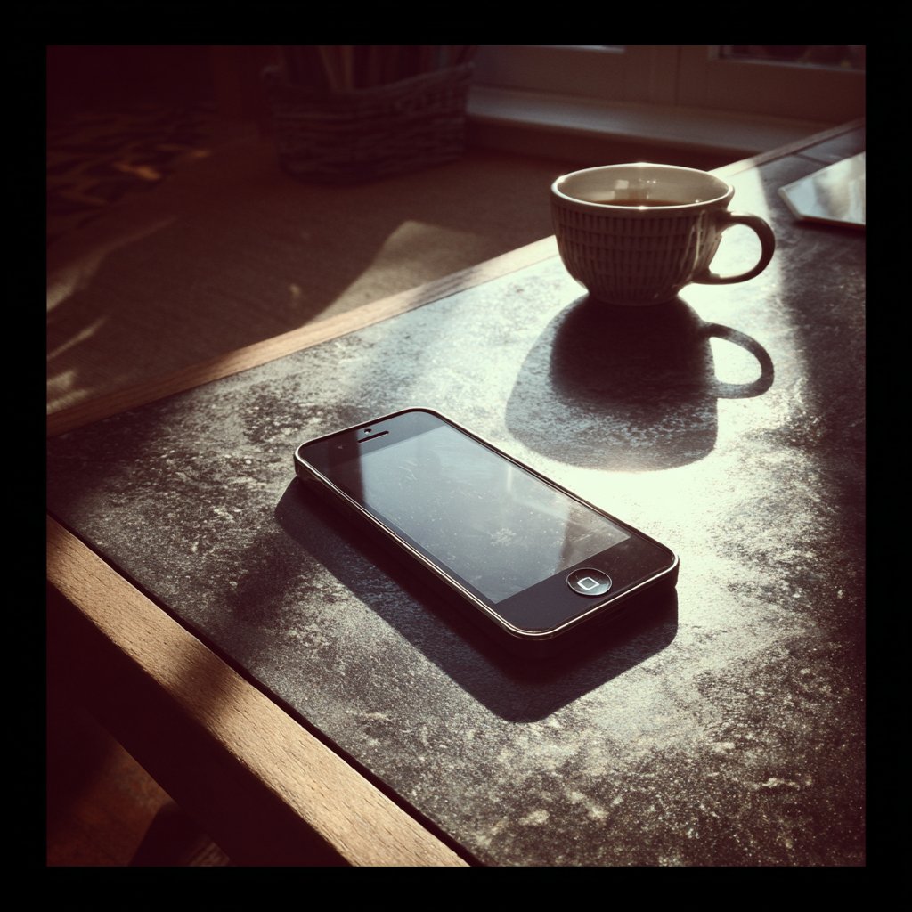 A cellphone on a table | Source: Midjourney