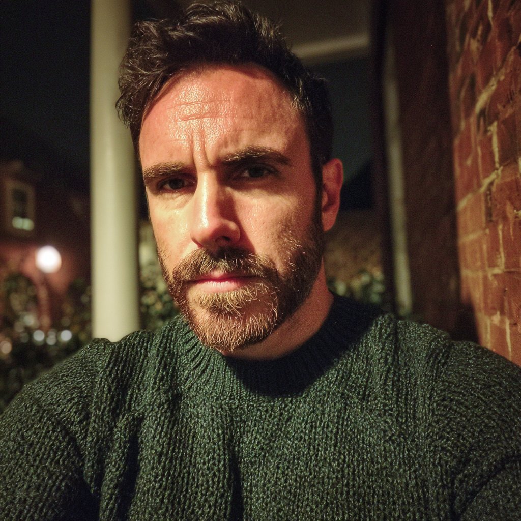 A frowning man standing outside | Source: Midjourney