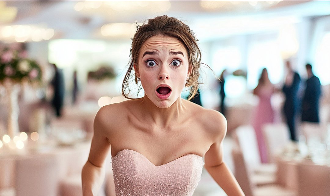 A shocked bridesmaid | Source: Midjourney