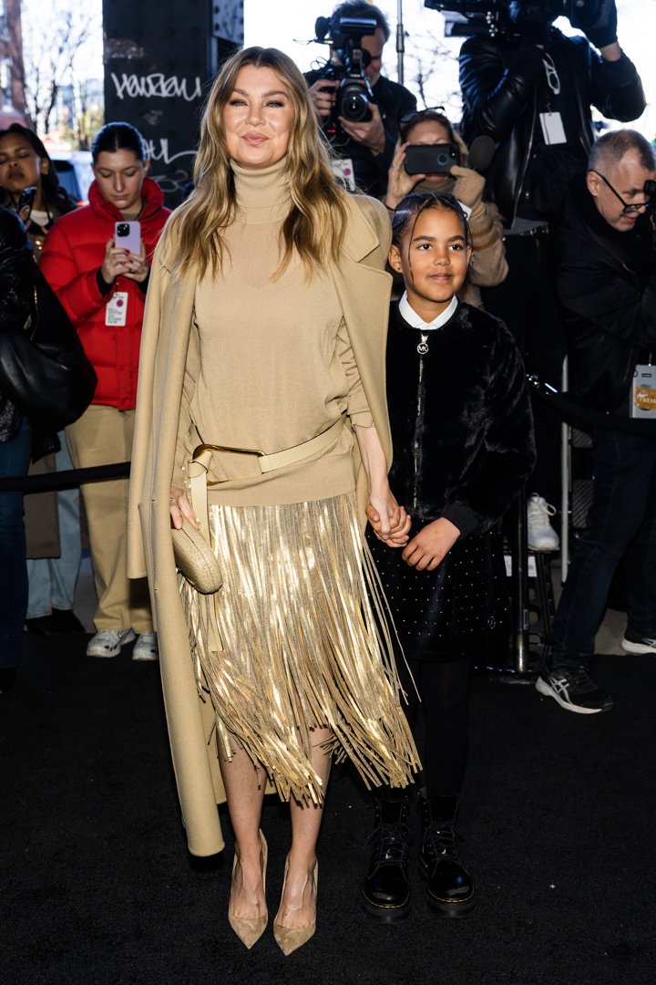 Ellen Pompeo and Sienna attend the Michael Kors Collection Fall/Winter Runway Show on February 15, 2023 in New York City | Source: Getty Images