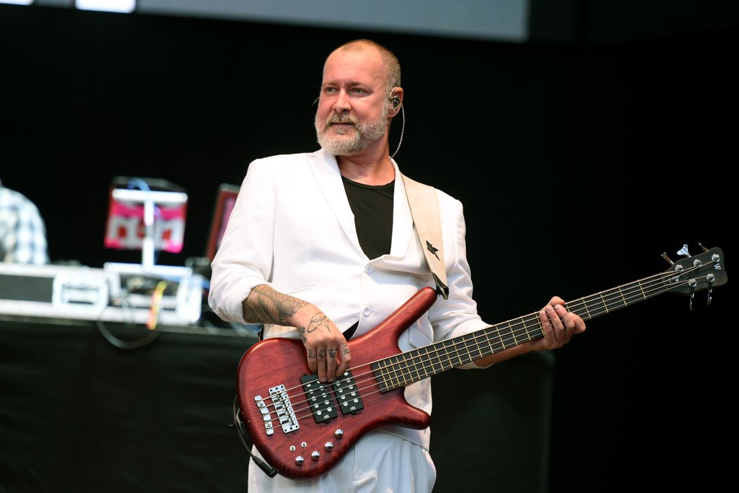 Sam Rivers of Limp Bizkit is seen onstage at Bramham Park on August 24, 2025, in Leeds, England | Source: Getty Images