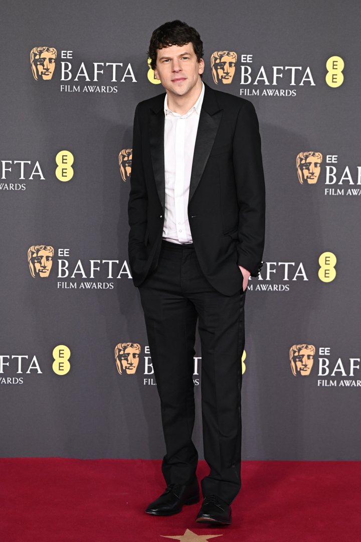 Jesse Eisenberg at the EE BAFTA Film Awards in London, England on February 16, 2025. | Source: Getty Images