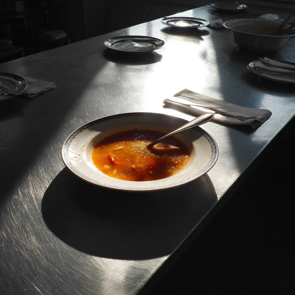 Soup on a table | Source: Midjourney