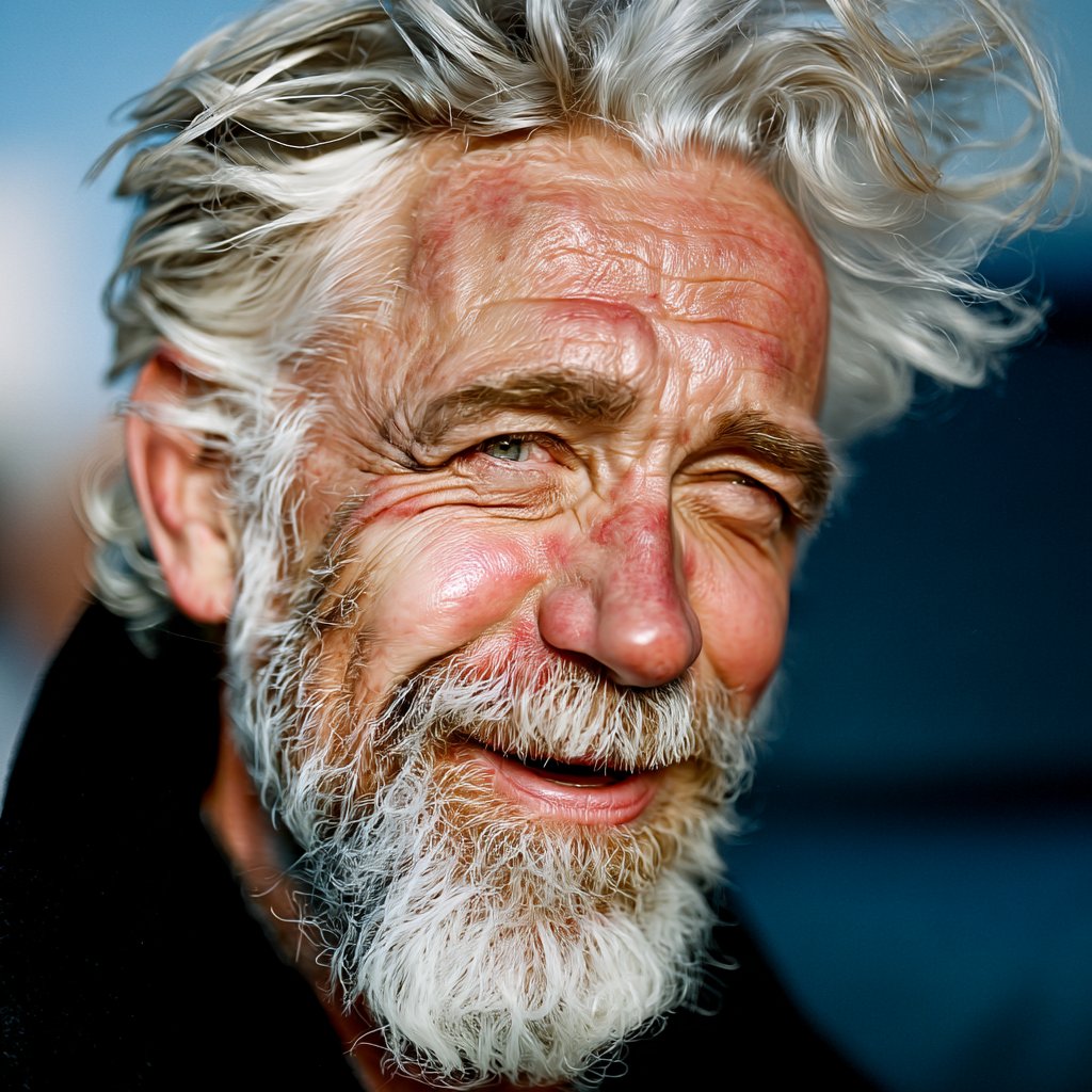 A man squinting from the sunlight while talking | Source: Midjourney