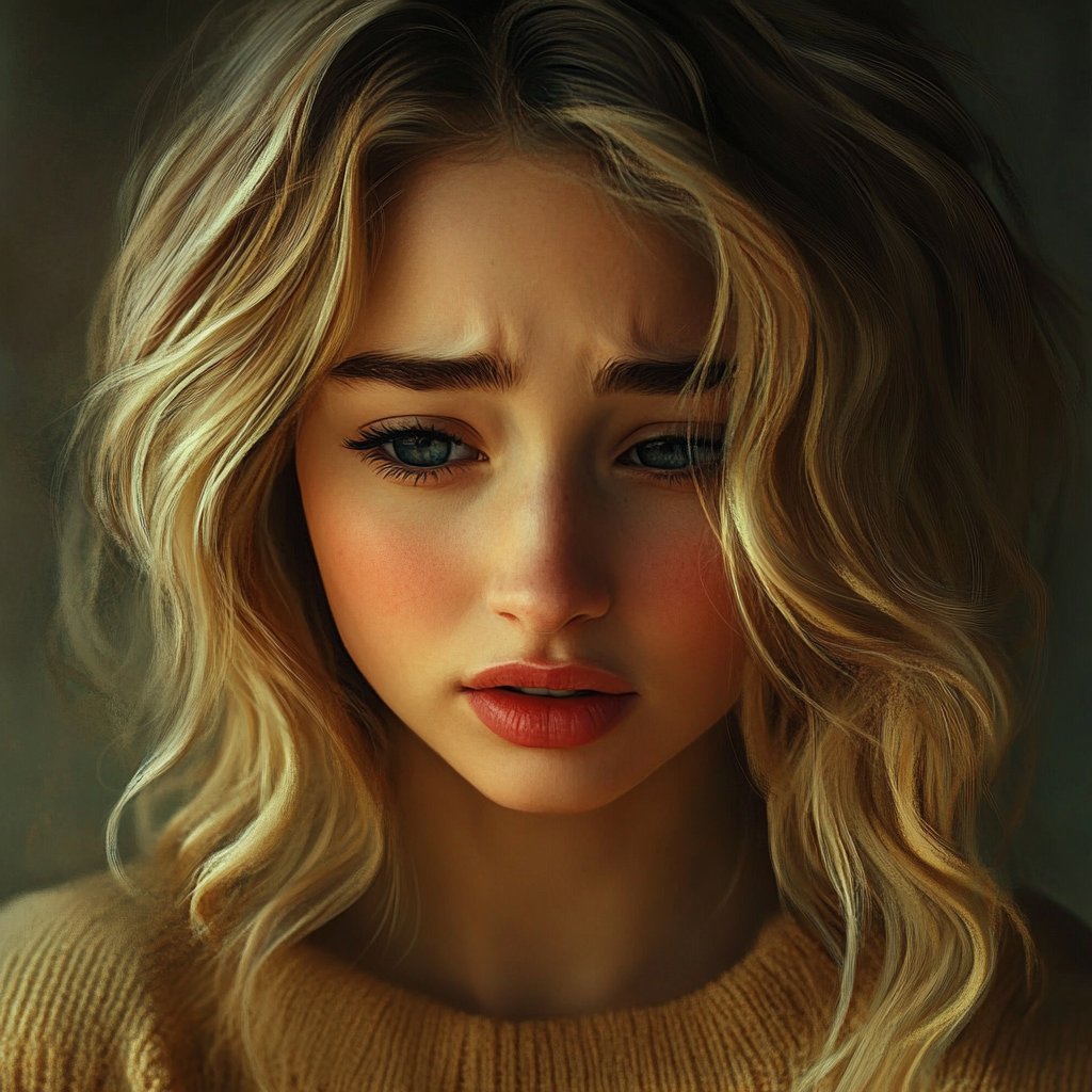 A sad young woman | Source: Midjourney