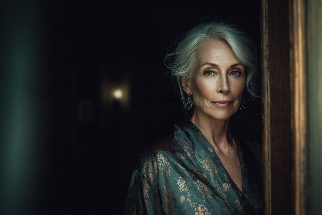 An older woman standing in the doorway | Source: Midjourney