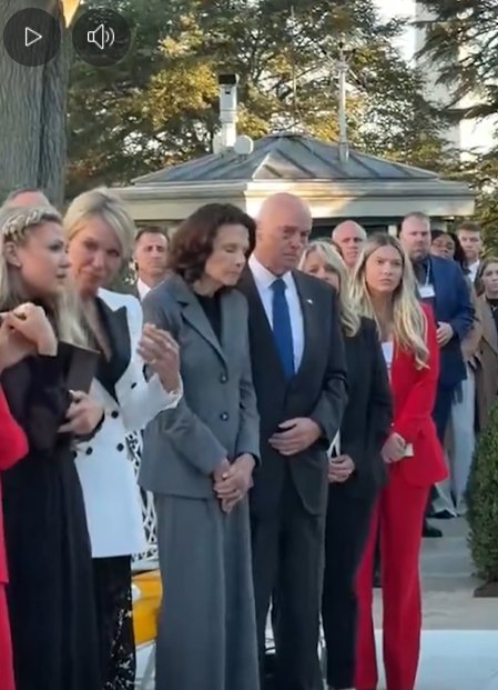 Charlie Kirk’s widow, Erika, and his parents, Robert and Kathryn, attend the Medal of Freedom Ceremony held in his honor, from a video post dated October 14, 2025 | Source: Facebook Reel/New York Post