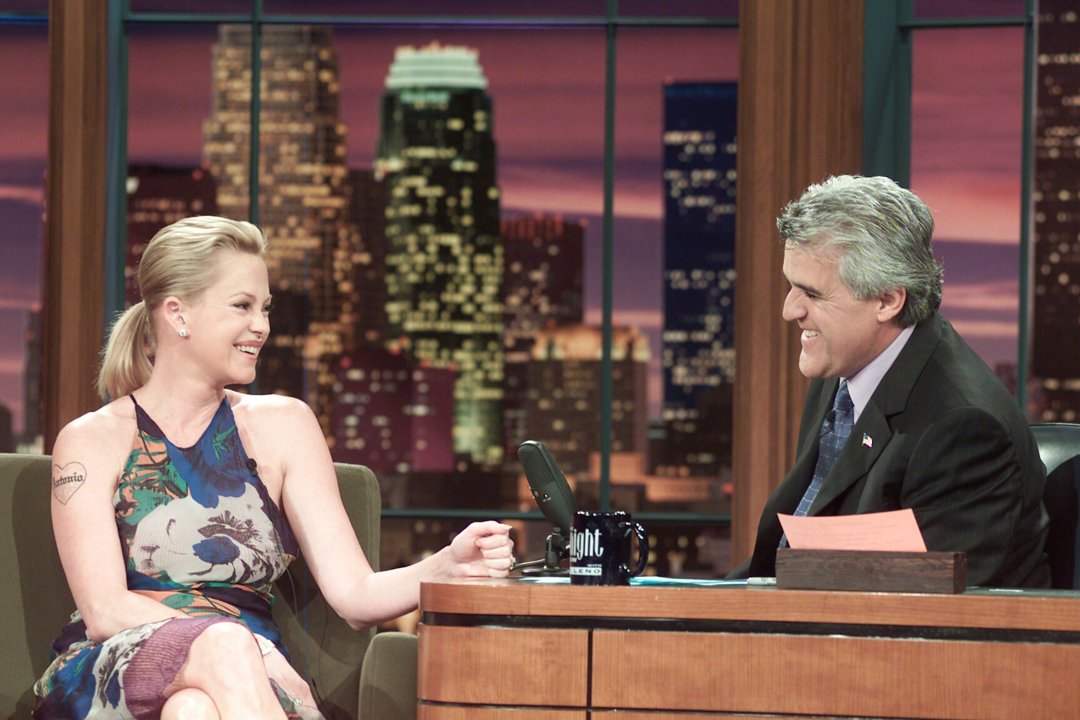 Actress Melanie Griffith during an interview with host Jay Leno on July 17, 2002. | Source: Getty Images