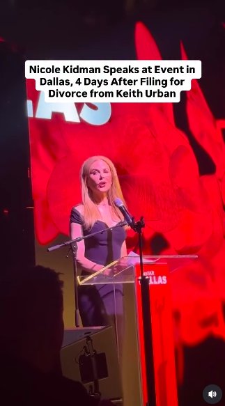Nicole Kidman speaking about Taylor Sheridan at the amfAR Gala in Dallas, Texas, posted on October 5, 2025. | Source: Instagram/people