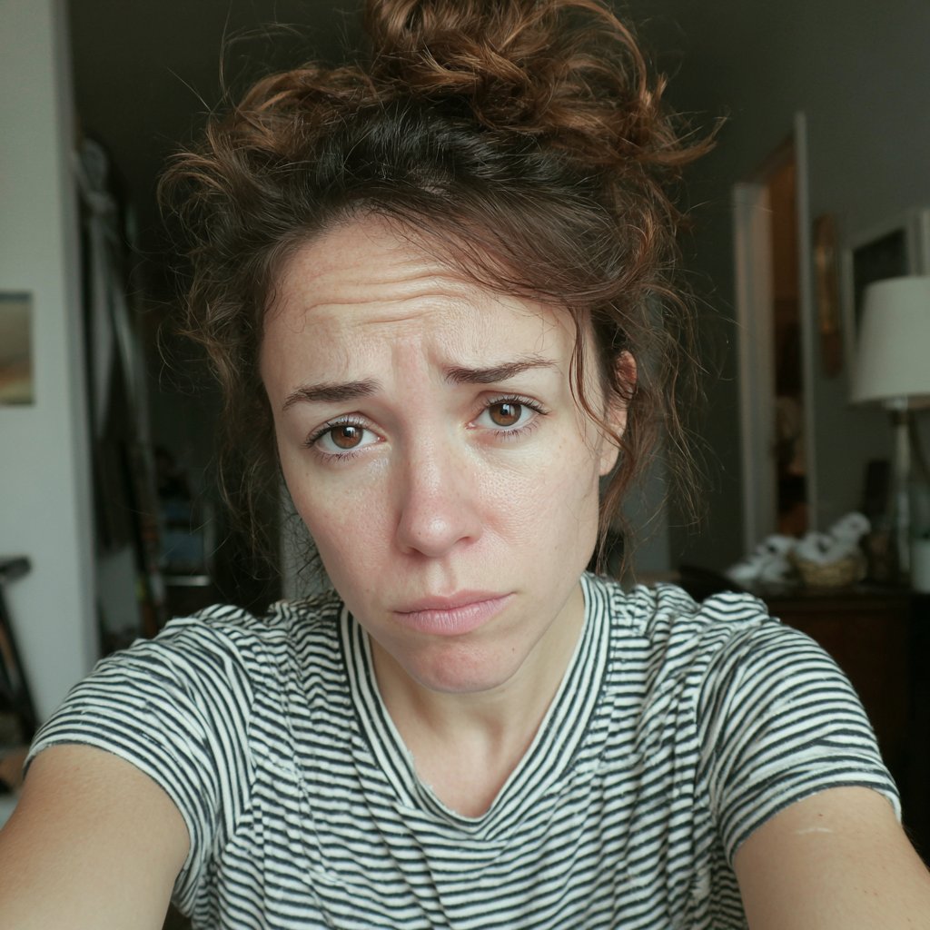 A close-up of an exhausted woman | Source: Midjourney