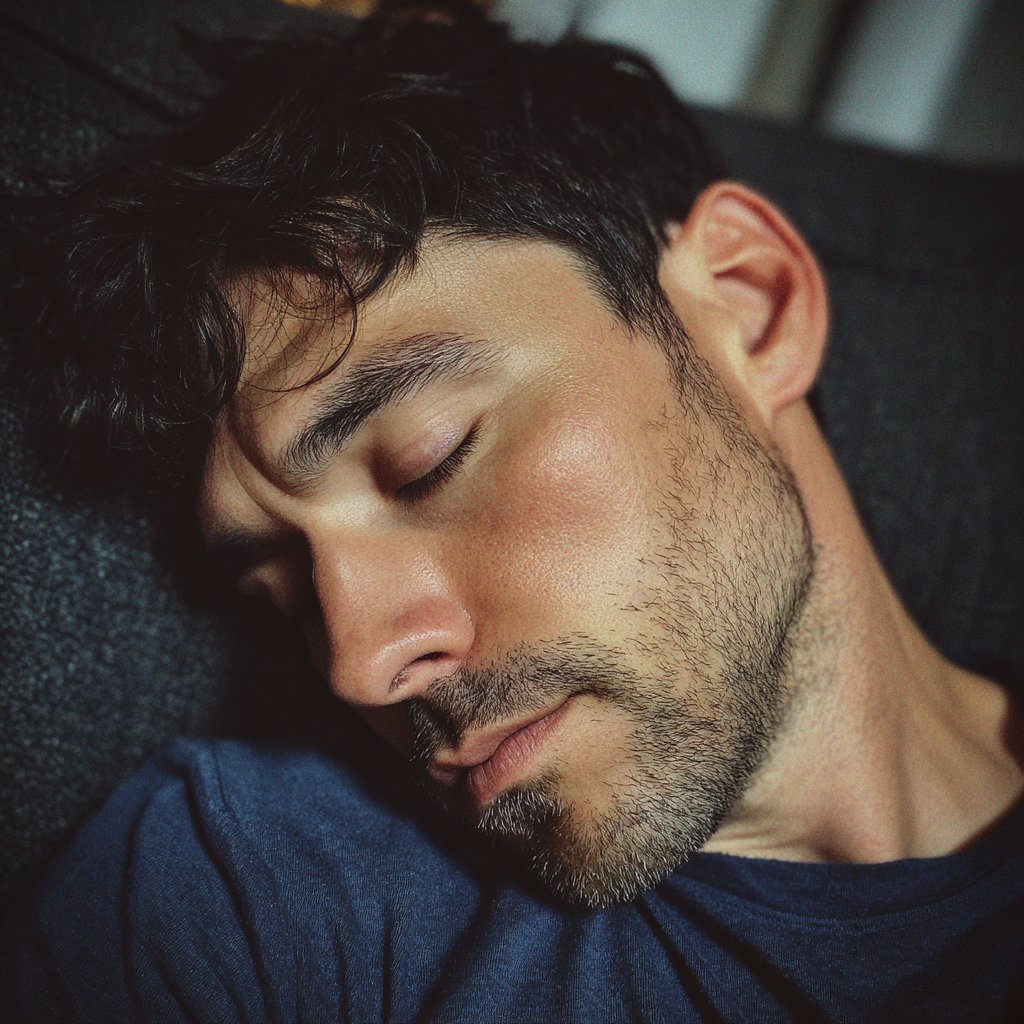 A man sleeping on a couch | Source: Midjourney