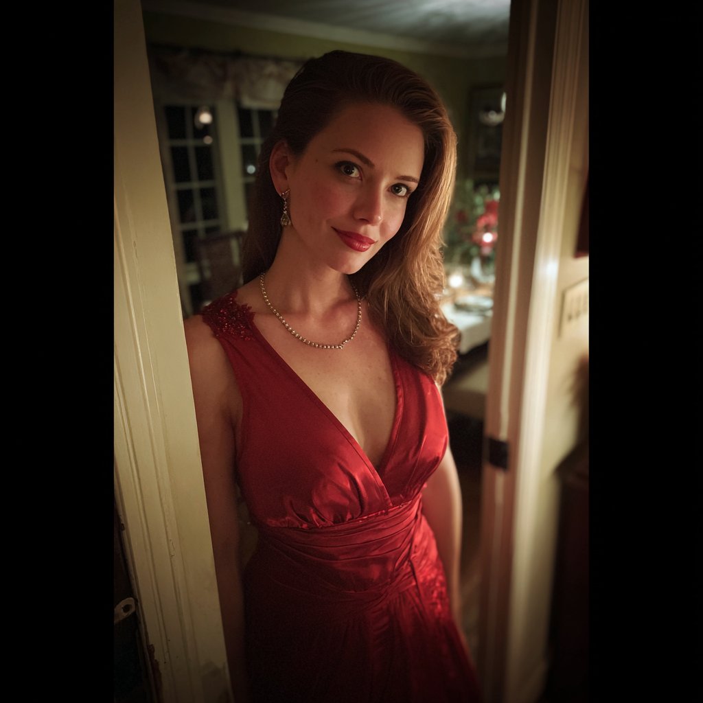 A woman standing in a doorway | Source: Midjourney