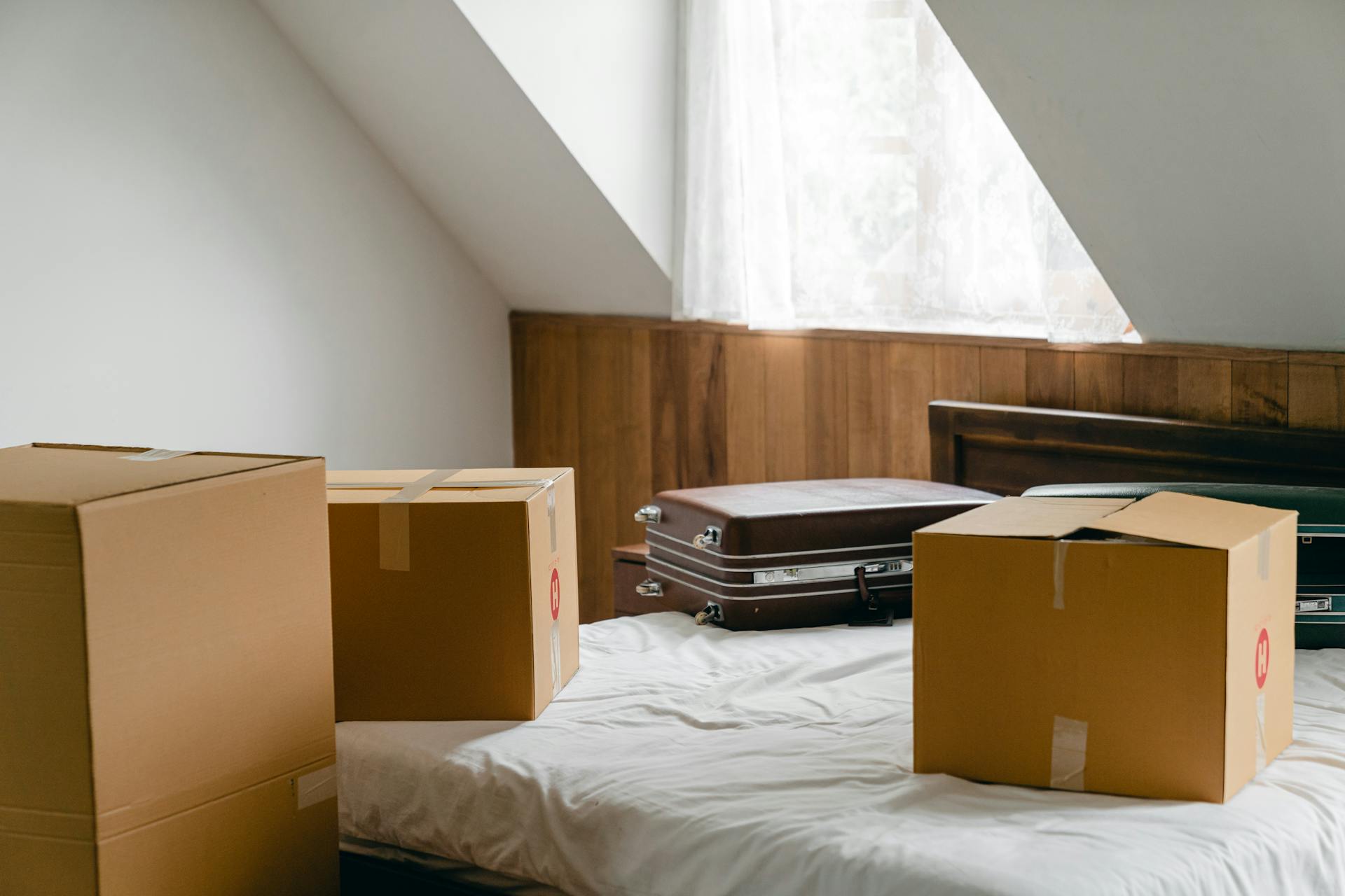 Carton boxes and suitcases lying in a room | Source: Pexels