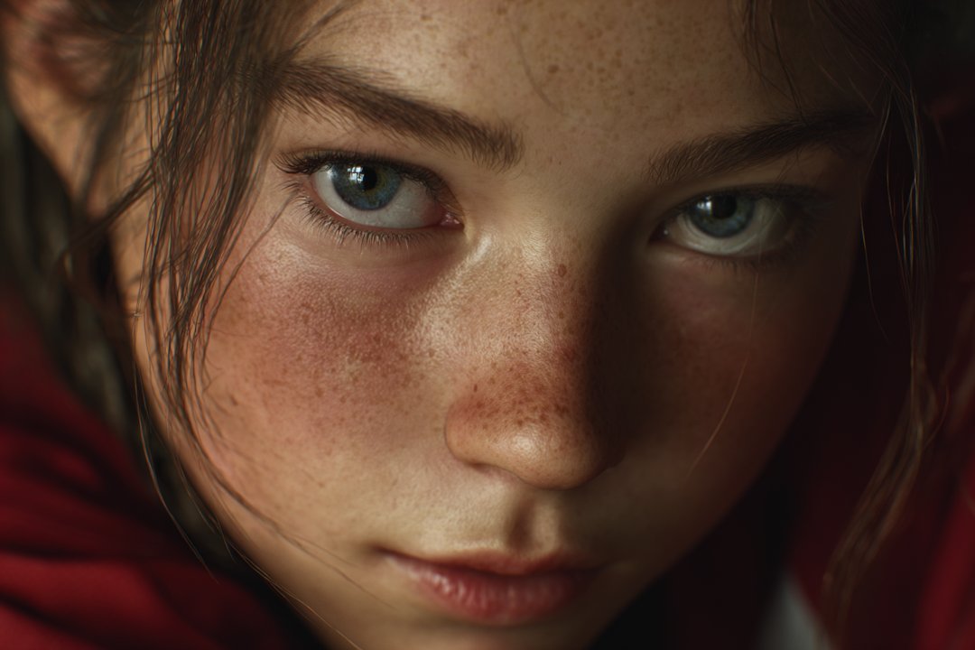 A girl looking straight ahead | Source: Midjourney