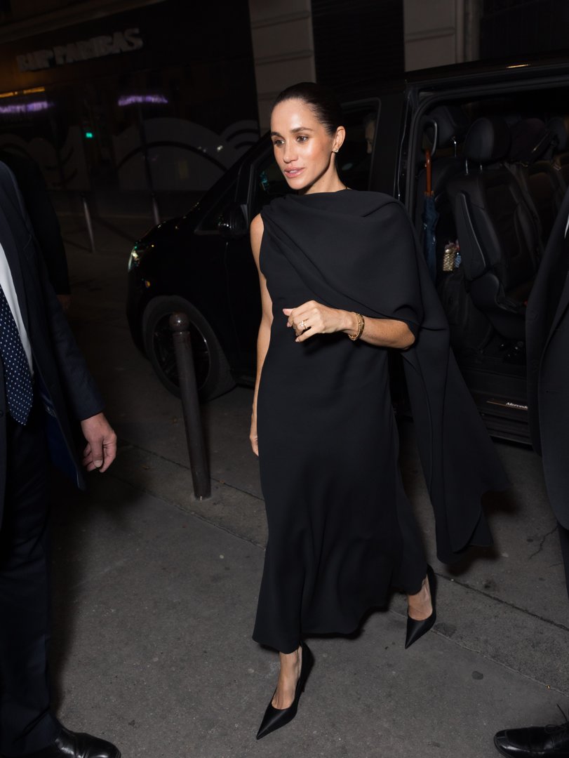 Meghan Markle is seen during the Womenswear Spring Summer 2026 on October 5, 2025 in Paris, France | Source: Getty Images
