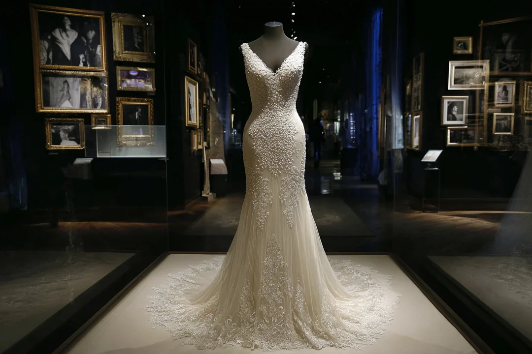 A bridal dress on a mannequin | Source: Midjourney
