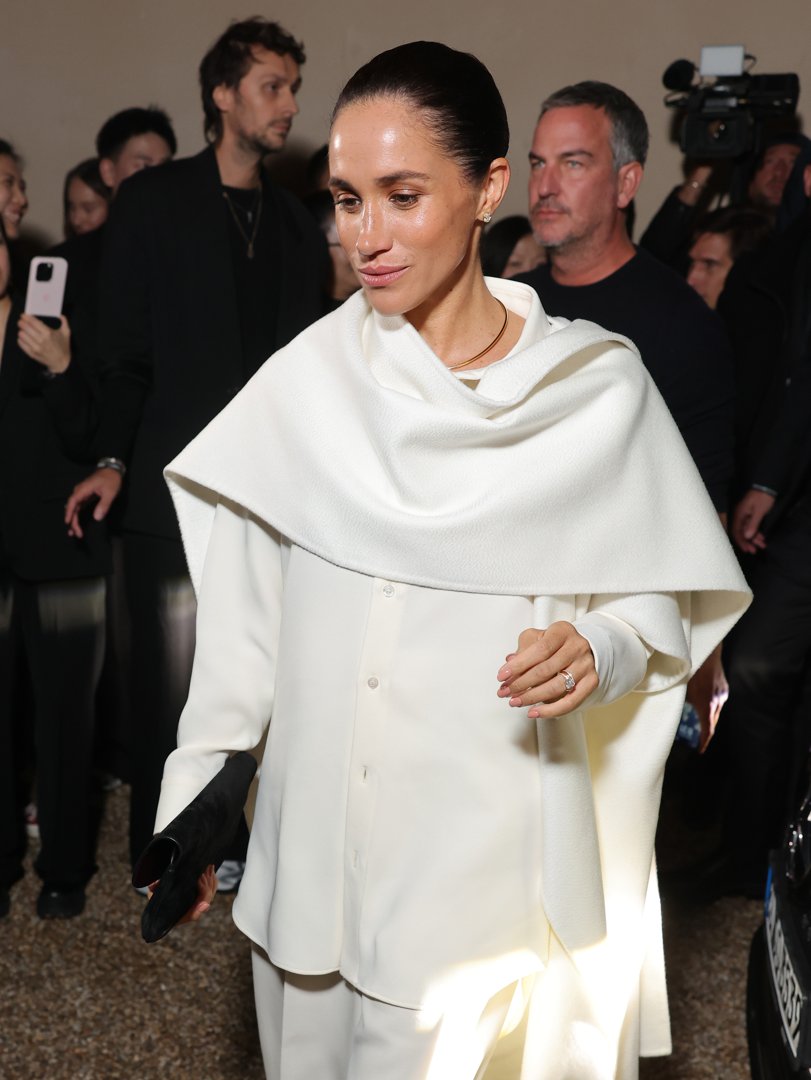 Meghan Markle during Paris Fashion Week, attending the Balenciaga Womenswear Spring/Summer 2026 show on October 4, 2025, in Paris, France | Source: Getty Images