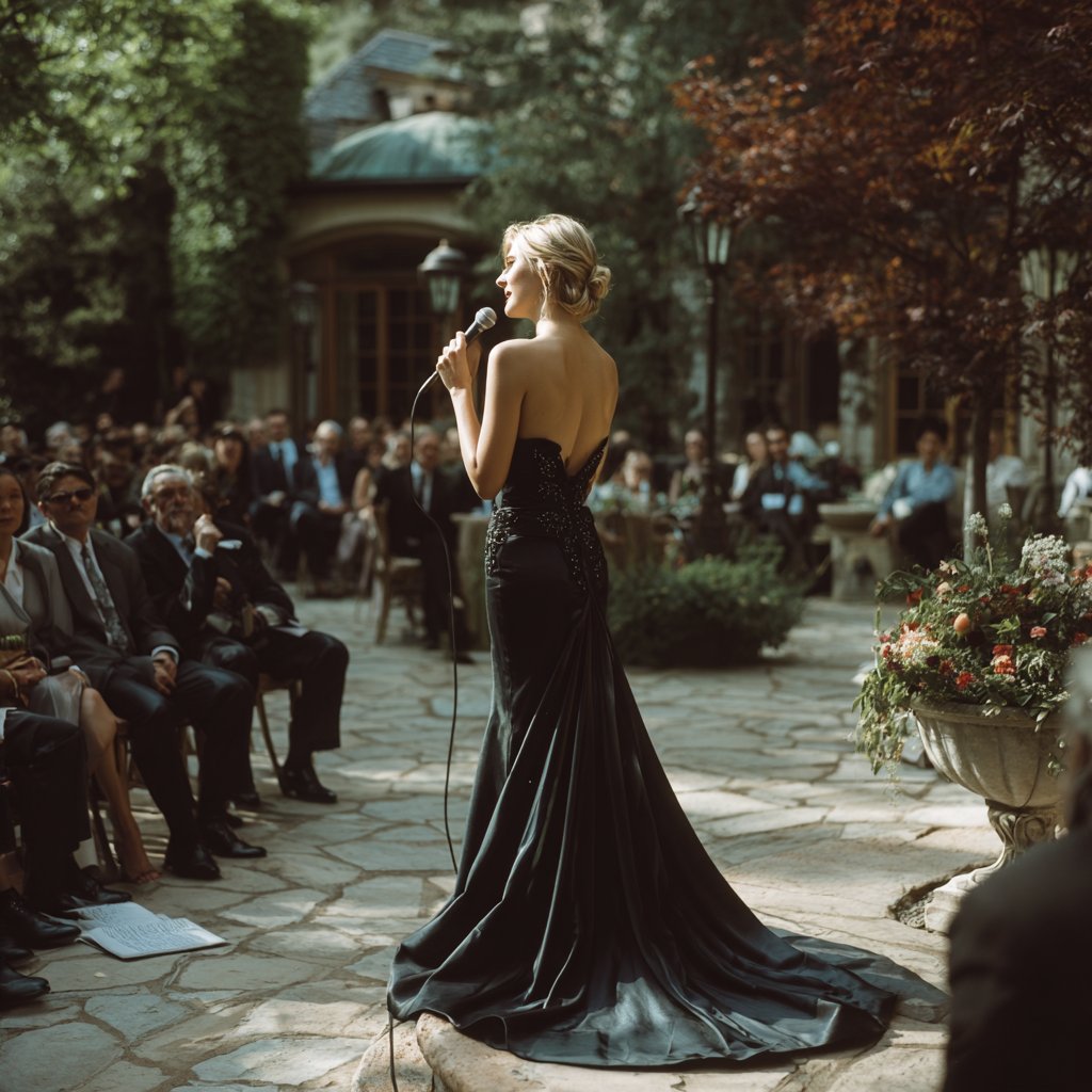 A bride talking to guests | Source: Midjourney