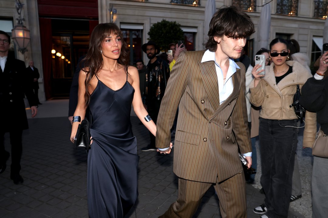 Jackie Apostel and Cruz Beckham are seen during the Paris Fashion Week on March 7, 2025 | Source: Getty Images