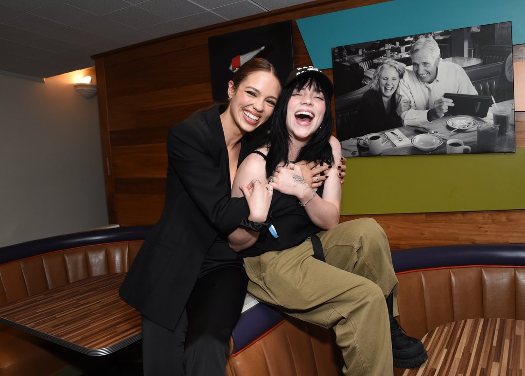 Claudia Sulewski and Billie Eilish at the Los Angeles premiere of 