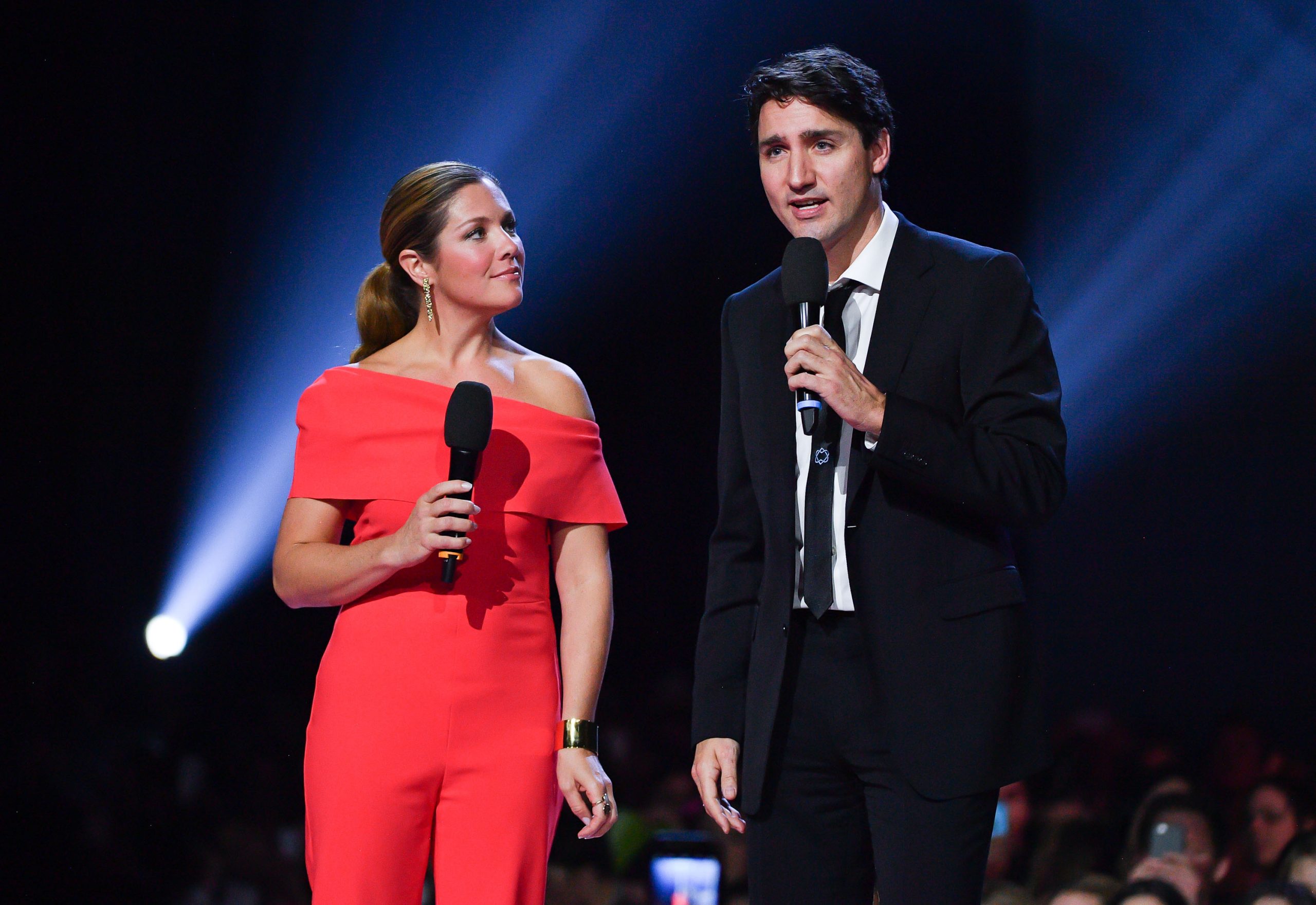 Sophie Grégoire Trudeau and Justin Trudeau speak at the Juno Awards in Ottawa on April 2, 2017. | Source: Getty Images
