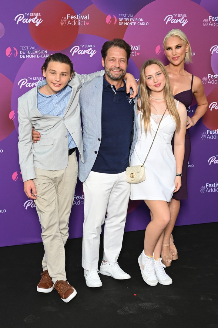 Dashiell Orson, Jason, Ava Veronica, and Naomi Lowde-Priestley attend the party photocall during the 61st Monte Carlo TV Festival on June 18, 2022 | Source: Getty Images
