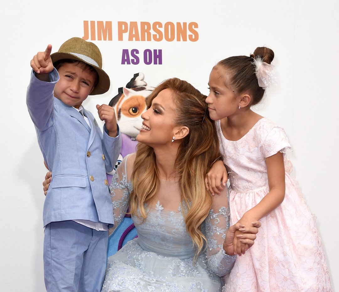 Jennifer Lopez with daughter Emme and son Max attend the premiere of 