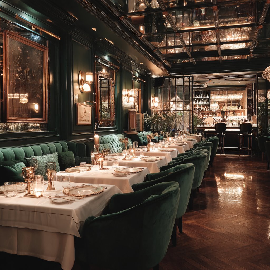 The interior of a fancy restaurant | Source: Midjourney